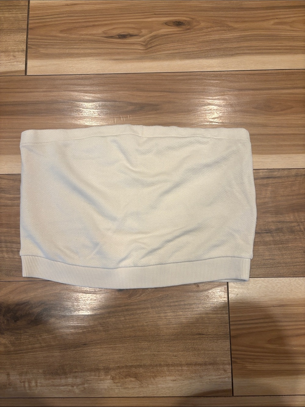 Universal Thread Cream Strapless Ribbed Bandeau Top